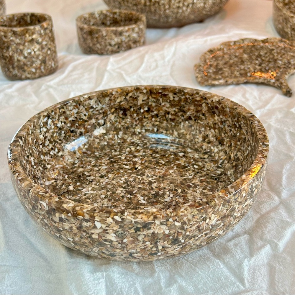 Chic Stone and Shell 8 inch Serving Bowl